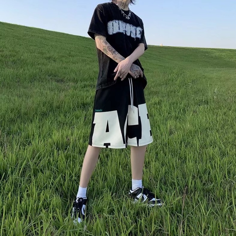 Quần Short Thể Thao Ống Rộng In Chữ Đơn Giản Thời Trang Dành Cho Nam Size M-3XL