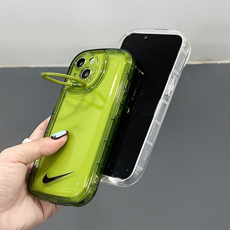 Ốp Điện Thoại Mềm Trong Suốt Chống Sốc In Logo Nike Sang Trọng Có Giá Đỡ Cho iPhone 14 13 12 11 Pro Max 12Pro 13Pro 14Plus