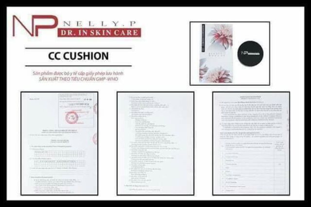 Phấn nhung tươi CC Cushion Nellyp. Makeup hiện đại độ chống nắng cao,che khuyết điểm đỉnh