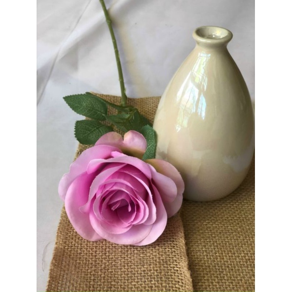 Cành hồng 1 bông,hồng lụa hàn mỹ  thuật trang trí