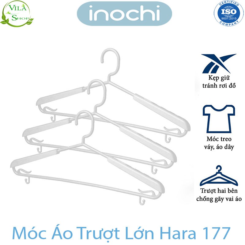 [ Set 5 ] Móc Treo Quần Áo, Móc Nhựa Treo Quần Áo Người Lớn Hara 177, Nhựa Cao Cấp Inochi Tiêu Chẩn Nhật