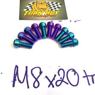 Ốc titan gr5 8x20 8li2 dù trụ bắt số gãy winner x sonic satria raider
