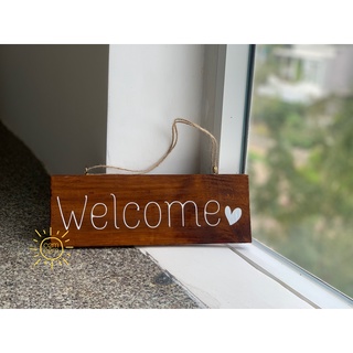 Biển gỗ/ Bảng gỗ Welcome [tùy chỉnh nội dung/font chữ theo yêu cầu]