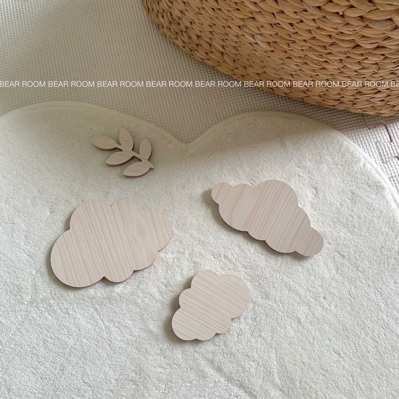 Móc gỗ decor gấu, thỏ, mây, hổ trang trí cho bé