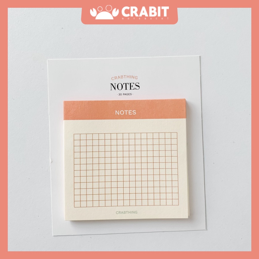 Giấy note ghi chú kẻ ô vuông - Crabit Grid Notepad - 30 tờ