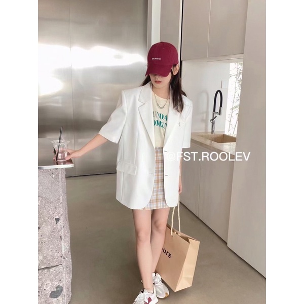 ( Ảnh thật ) 3856 Áo blazer oversize tay ngắn fst | BigBuy360 - bigbuy360.vn