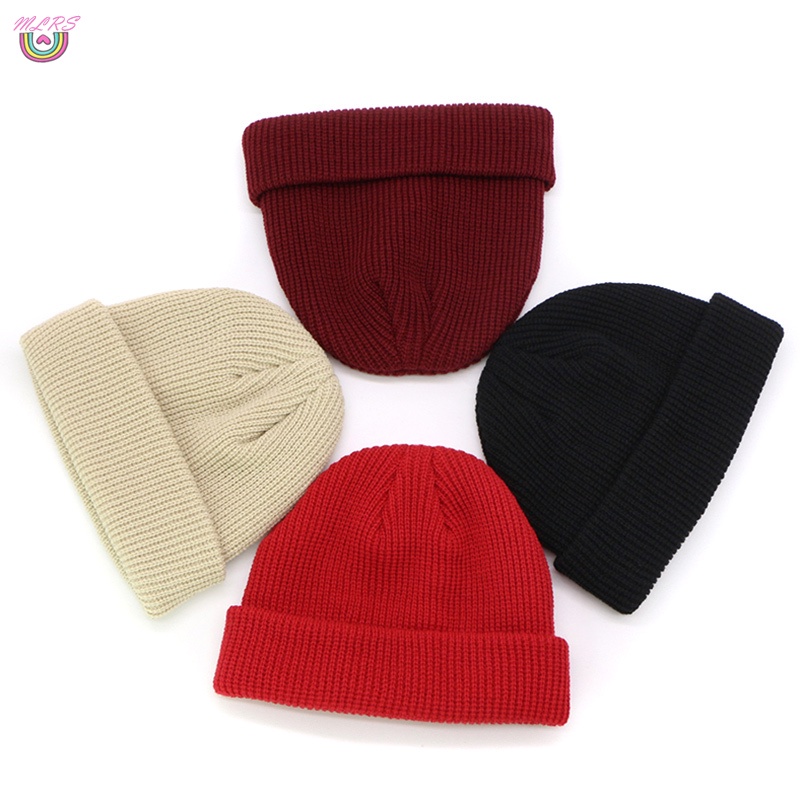 Mũ beanie dệt kim không vành phong cách cổ điển cho nam