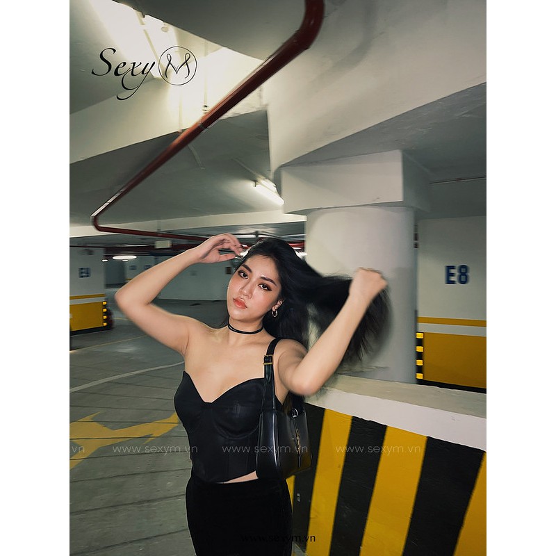Áo croptop Corset giả d.a màu đen A122B Sexy M