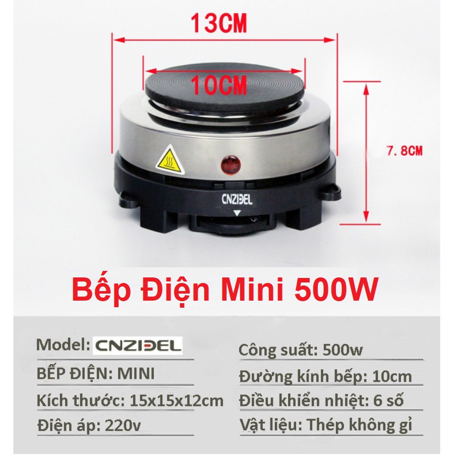 Bếp Điện Mini Dùng Cho Ấm Pha Cafe Moka Pot, Công Suất 500W, Không Kén Nồi, Bếp Điện Pha Trà, Cafe, Đun Sáp BH3T | BigBuy360 - bigbuy360.vn