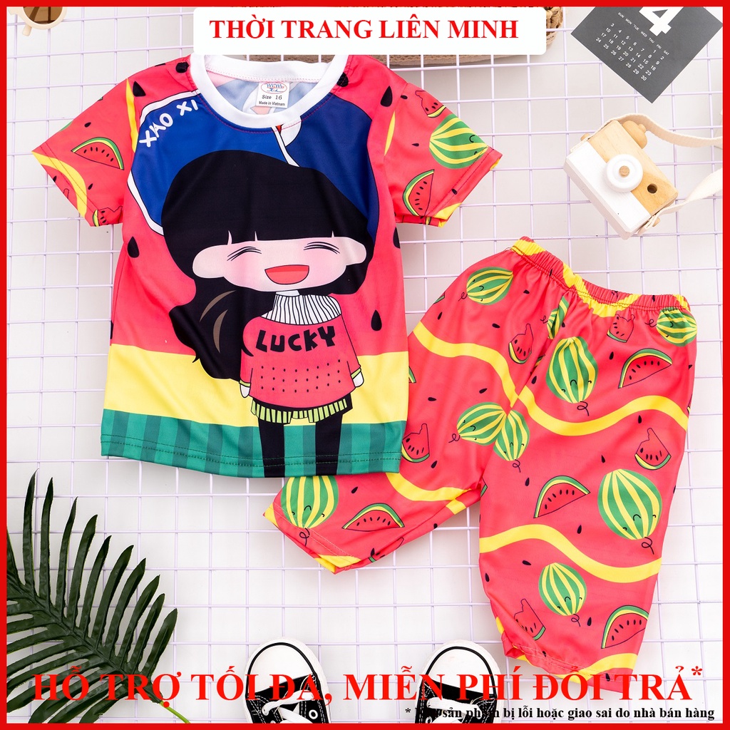 Đồ bộ bé gái quần áo Mimykid in 3D hoạt hình và trái cây dễ thương đáng yêu set đồ đồ bộ cho bé từ 8-28kg
