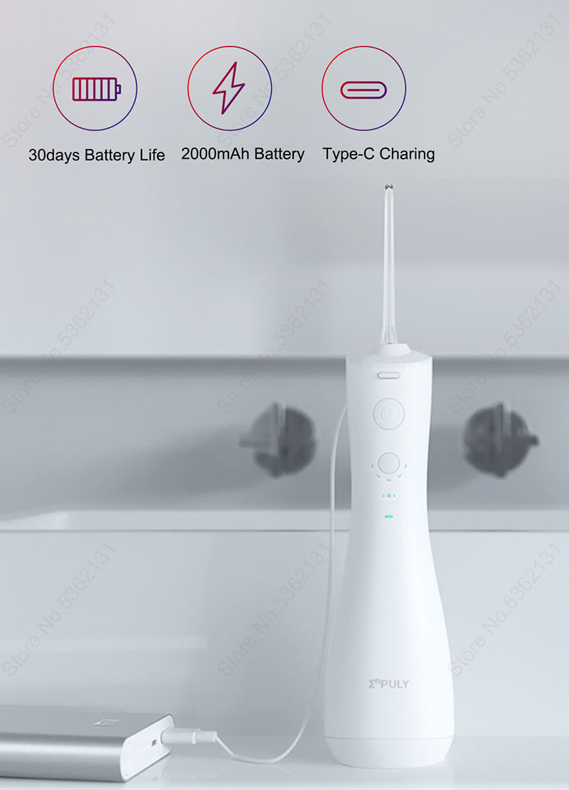 Tăm nước Xiaomi ENPULY mini cầm tay làm sạch răng chống thấm nước tiện lợi 250mL tăm nước vệ sinh miệng