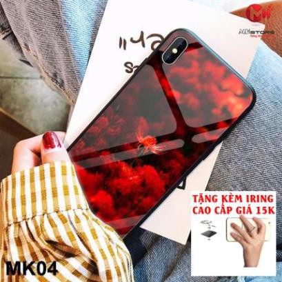 (Sale siêu hot) { CÓ VIDEO SHOP QUAY } Ốp Iphone mặt kính in hình hoa Bỉ Ngạn cực đẹp và cực độc cho chị em !