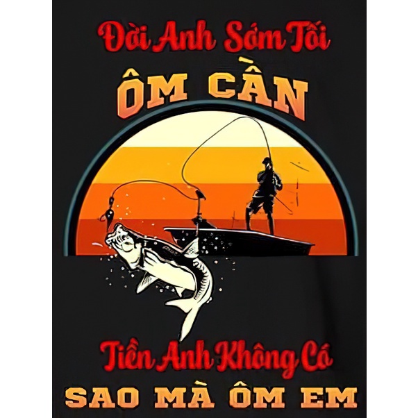 Áo Thun In Logo Câu Cá Cho Cần Thủ Chất Liệu Cotton Thoáng Mát