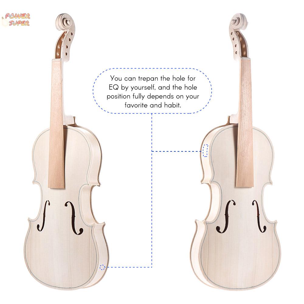 DIY 4/4 Full Size Natural Solid Wood Acoustic Violin Fiddle Kit Spruce Top Maple Back Neck Ebony Wood Fingerboard Accessory Tailpiece