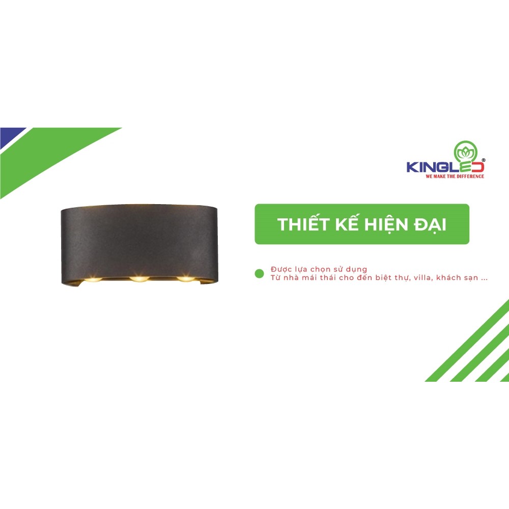 ĐÈN LED GẮN TƯỜNG NGOÀI TRỜI IP65  KINGLED