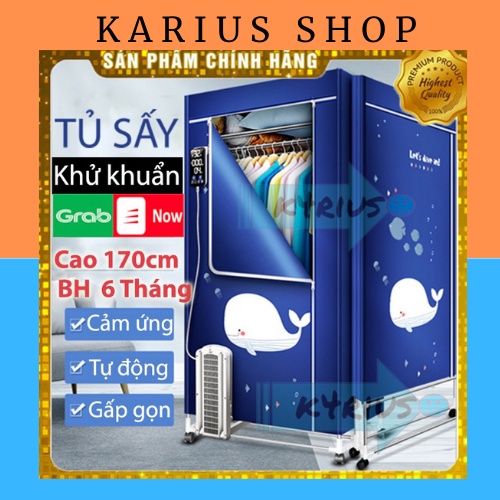 Tủ sấy quần áo 2000W chính hãng, sấy siêu nhanh màn hình cảm ứng, ion khử khuẩn. Gấp gọn