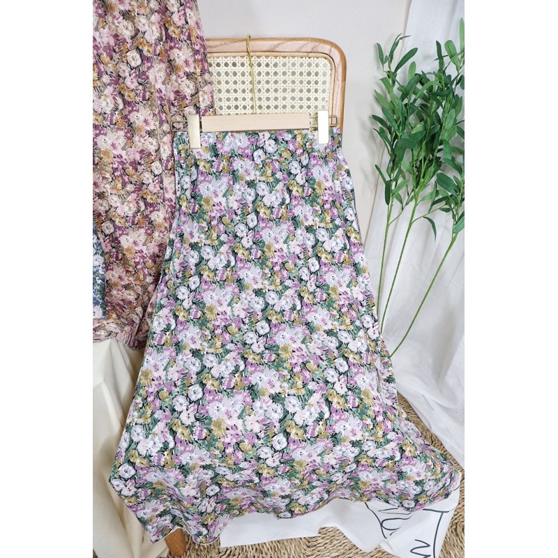 [CÓ SẴN] CHÂN VÁY HOA CHỮ A DÁNG DÀI | BigBuy360 - bigbuy360.vn