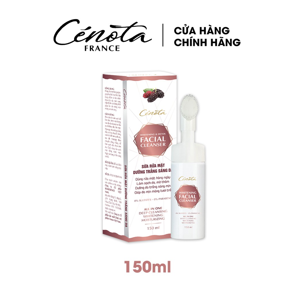 Sữa rửa mặt trắng da Cénota Whitening Facial Cleanser 150ml - Mã C03