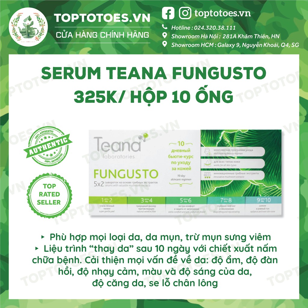 Serum Teana Fungusto 20ml chứa chiết xuất nấm men cải thiện da