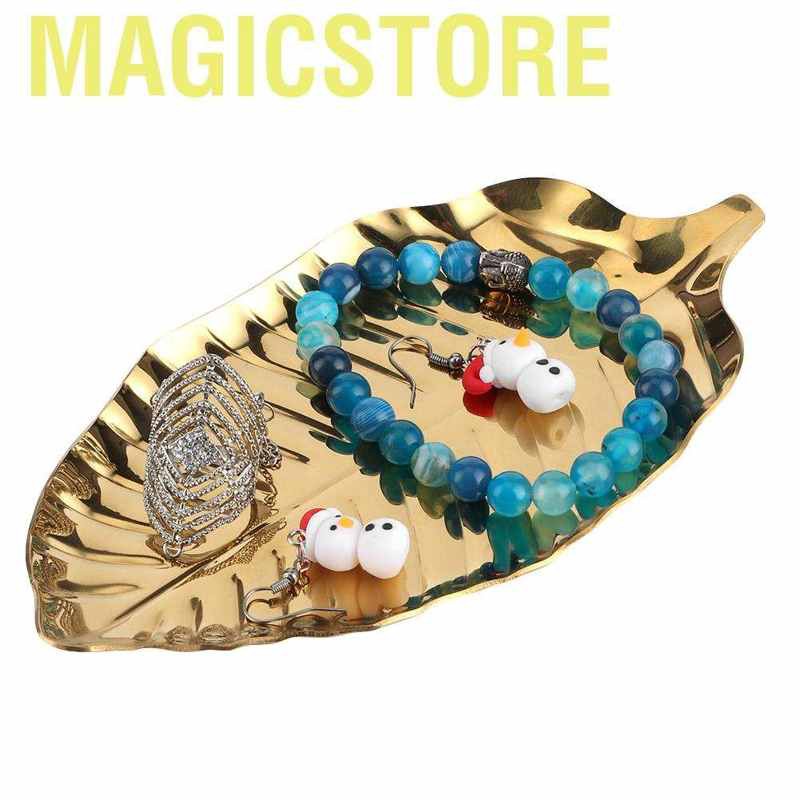 Magicstore Nordic Style Leaf Shaped Necklace Jewelry Display Tray Storage Organizer Decorative Props