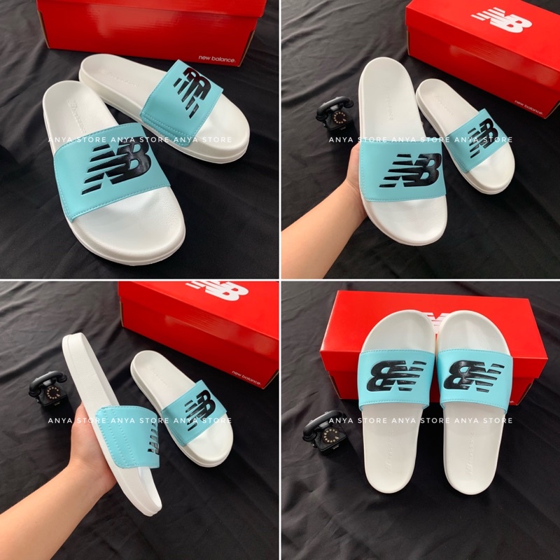 [Mã 155FASHIONSALE giảm 100% đơn 150K] ( HOT ) Dép NEW BALANCE NB TRẮNG VÀ ĐEN NAM NỮ [ Fullbox + Hỗ trợ đổi size ]