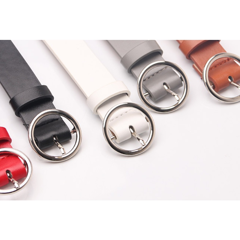 Thắt Lưng Nữ Thời Trang Kiểu Classic Mặt Khóa Kim Loại Hình Tròn Chất Liệu Da PU TL013 ShopMaySG Dây Nịt Nữ