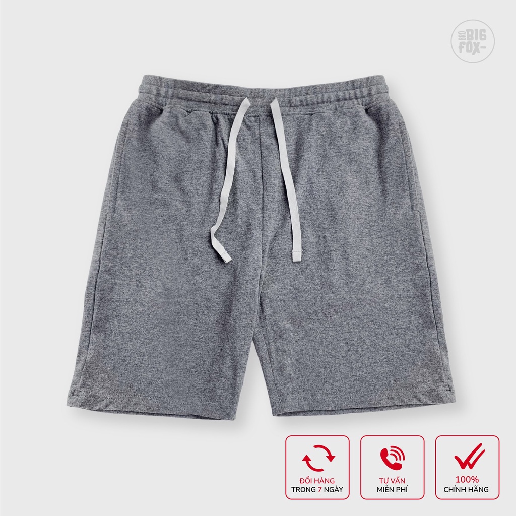 Quần Bé Trai Bigfox Quần Đùi Cho Bé Tới Size Đại Chất Nỉ Cotton Mùa Hè Phối Kẻ 3-15