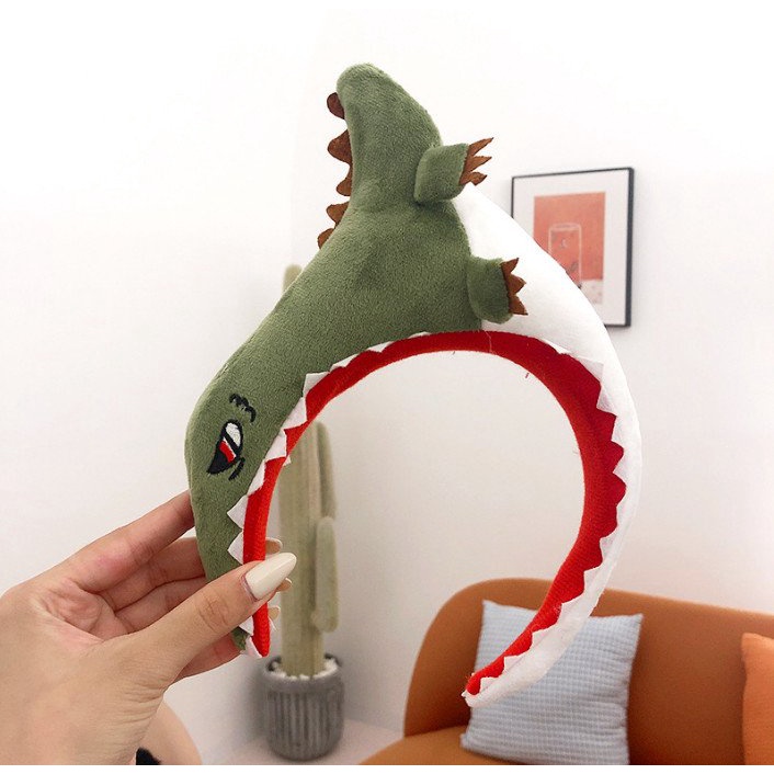 Cài tóc cá mập xanh lá và xám