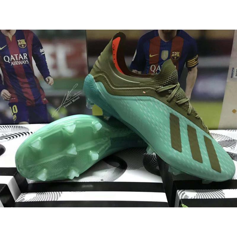 12.12 [XẢ KHO] SALE KHỦNG 9/9 Adidas X18.1 2019 Giày dệt kim không thấm nước màu xanh nước hồ FG Soccer 31 [AK97] ; new