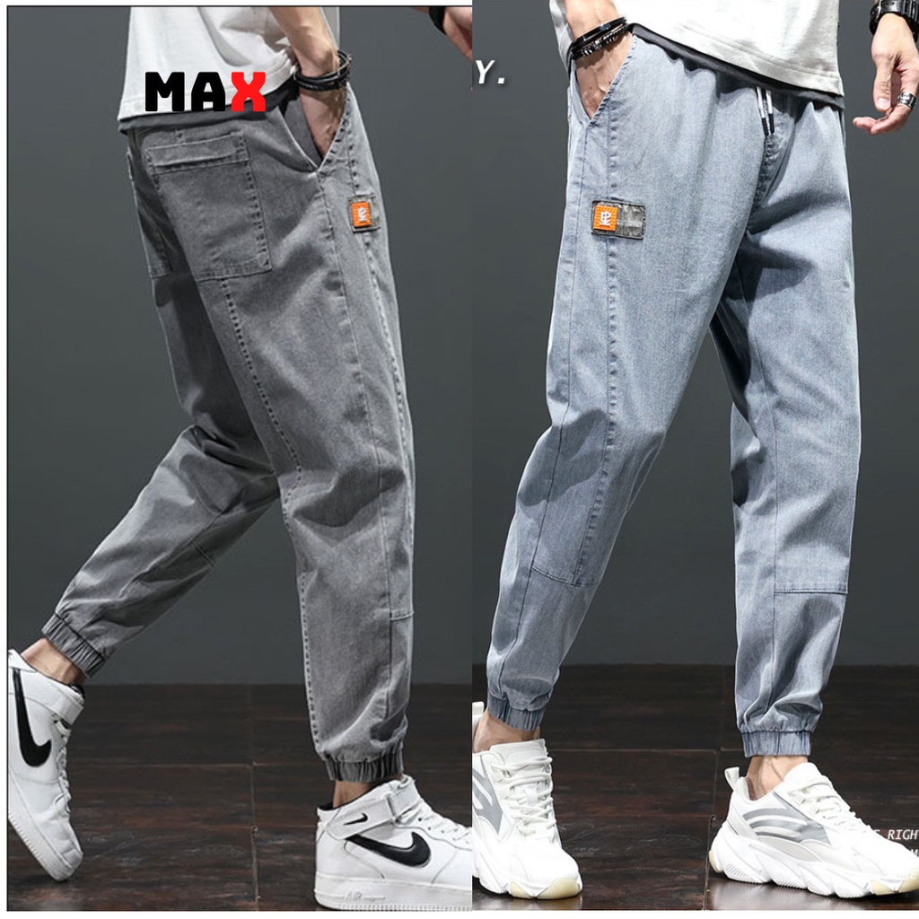 Quần jean jogger nam co giãn 4 chiều bo gấu phá cách cực đẹp, Quần bò nam cạp chun Hottrend hàn quốc Xmax B050 | BigBuy360 - bigbuy360.vn