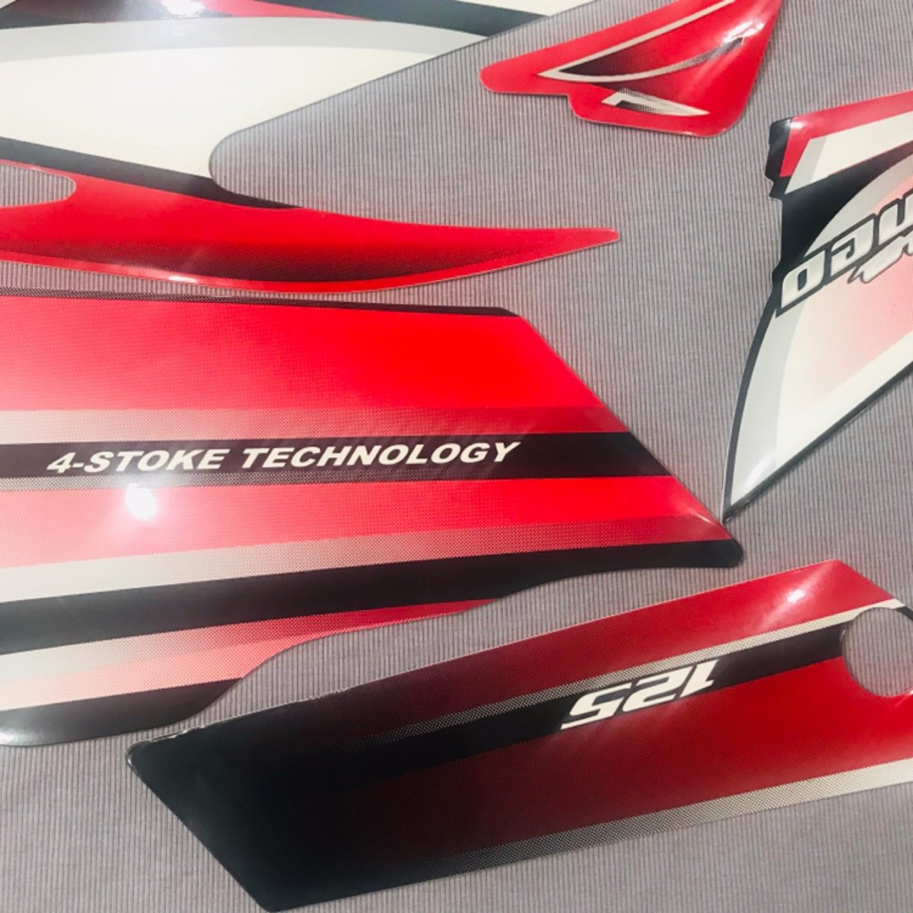 Trọn bộ tem rời 3 lớp dán xe máy Honda Future neo đỏ đen trắng