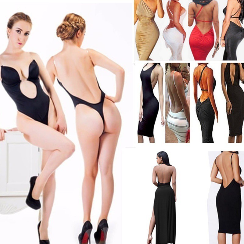 New Lady Deep V Underwear Right Angle Seamless U-shaped Wedding Party Dress Underwear Suit Women Body Sculpting Clothing