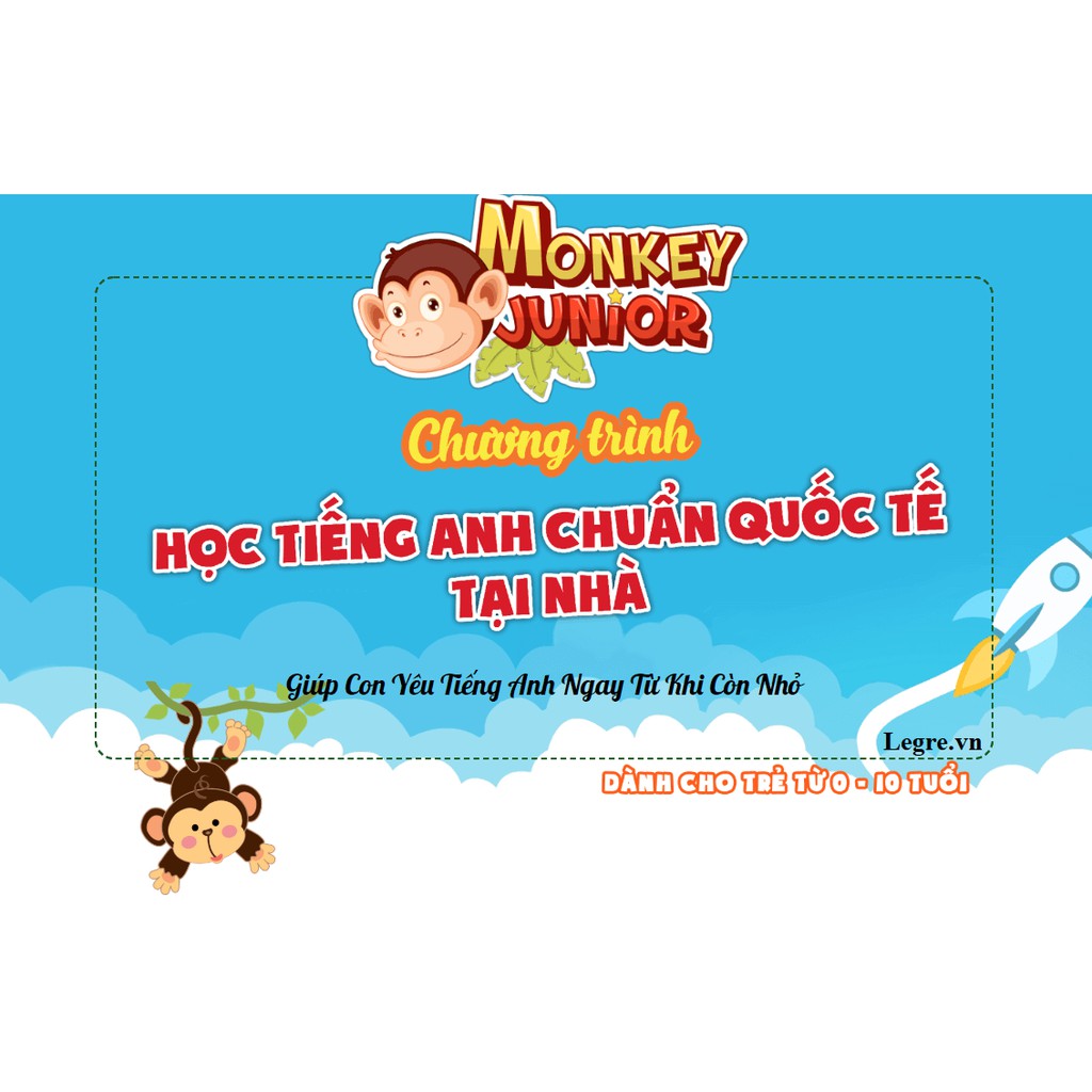 Toàn quốc - MONKEY JUNIOR (TRỌN ĐỜI) - Tiếng Anh nền tảng cho trẻ từ 0-10 tuổi