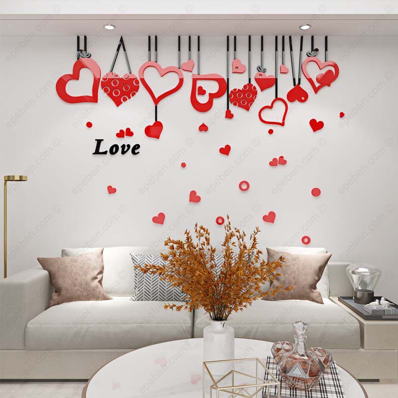 Tranh dán tường mica 3d decor khổ lớn căn phòng tình yêu trang trí phòng khách, phòng ngủ Nhiều Size - EPeBen