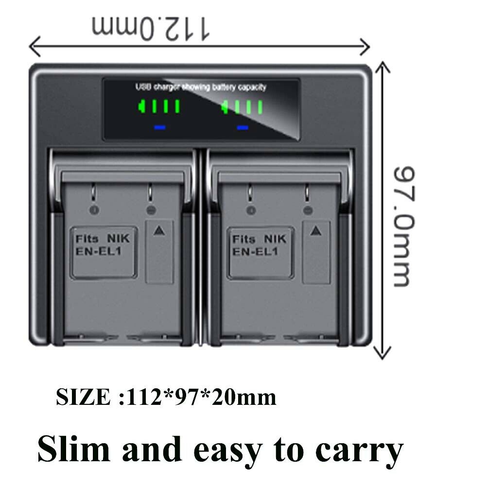 Bộ Sạc Pin Kép Cho Nikon EN-EL1 MH-50 MH-52 MH-53 Coolpix 4300 4500 4800