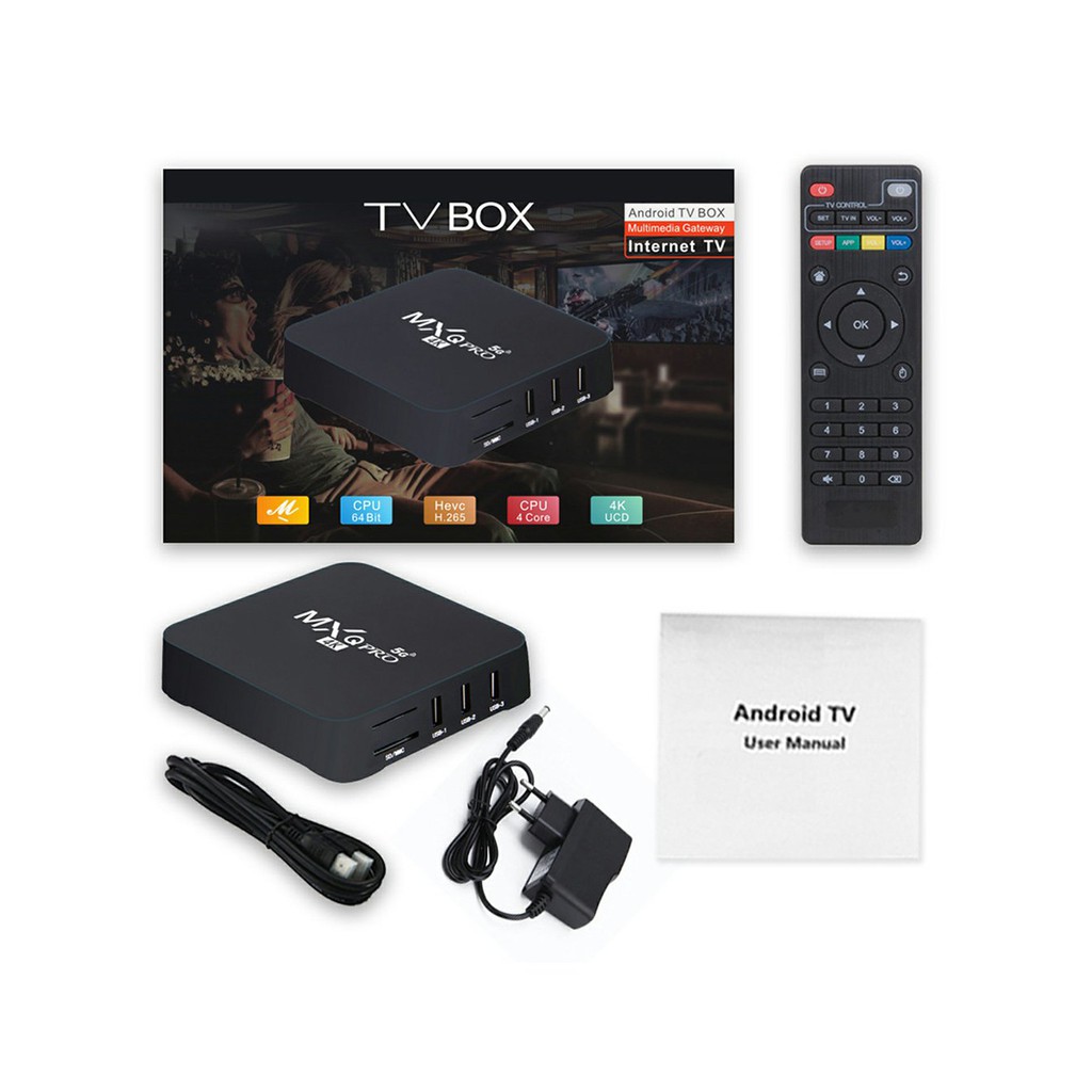 MXQ PRO 5G 4K HD Smart TV Box / 4G + 64G Home Smart Media Remote Control Network Set-Top Box / 11.0 Android