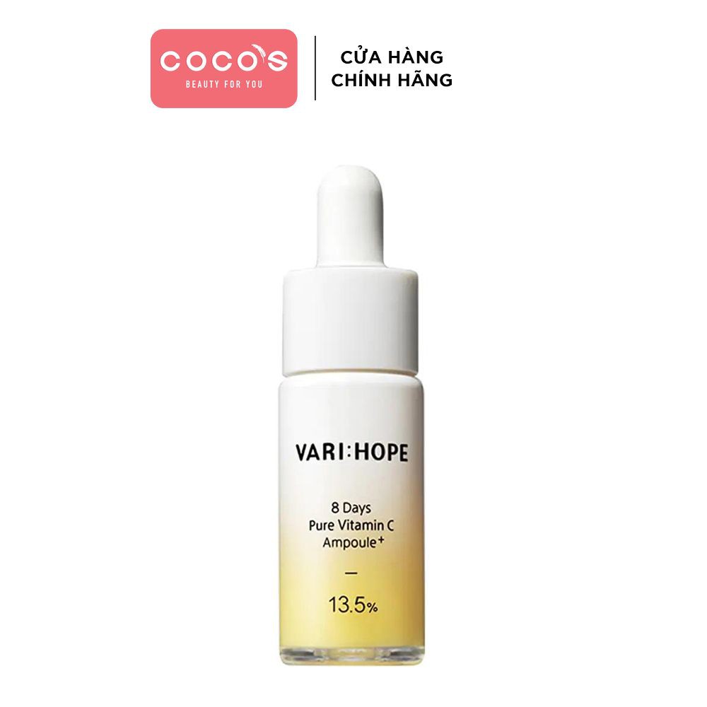 Tinh Chất Varihope 8 Day Pure Vitamin C Ampoule Plus Vari:hope Dưỡng Trắng Da Sau 8 Ngày 15g - Vàng