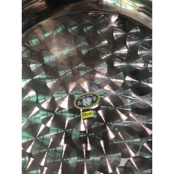 Mâm inox tròn size 34 tới 50cm loại dày xịn dùng làm mâm cơm mâm cúng mâm làm bánh mẹc cơm inox