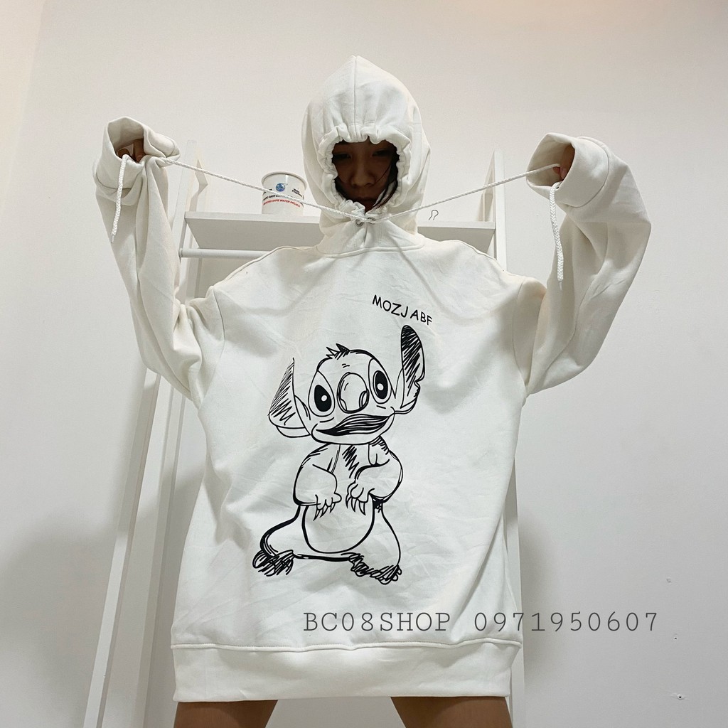 Áo hoodie Nỉ hoạt hình Mozjabf ullzang form rộng 2 Màu Đen Trắng có size BC158 | BigBuy360 - bigbuy360.vn