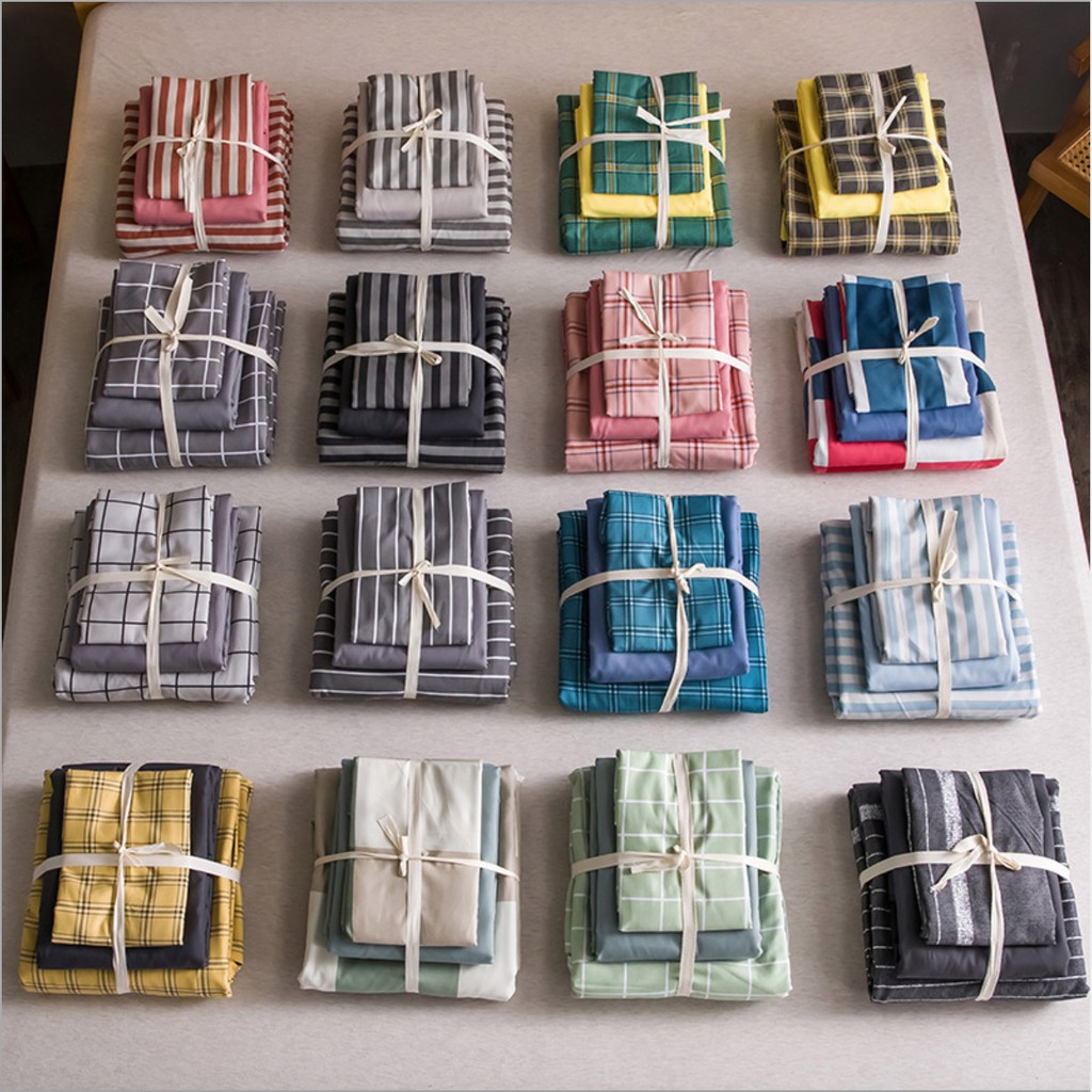 Bộ Vỏ Chăn Ga Gối CARO - Cotton dày dặn, màu sắc tươi sáng | BigBuy360 - bigbuy360.vn