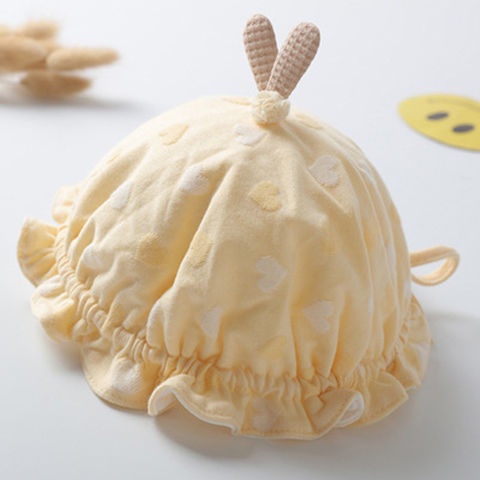 Mũ Cotton Thuần Khiết Siêu Dễ Thương Phong Cách Mới Cho Bé Gái Sơ Sinh