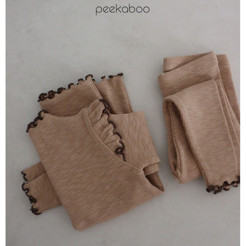 (Chính hãng) Bộ rời dài tay cánh tiên cotton gân thu đông Sharon PEEKABOO made in Korea bé gái bánh bèo BABY KOREA