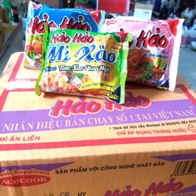 Thùng mì hảo hảo tôm chua cay