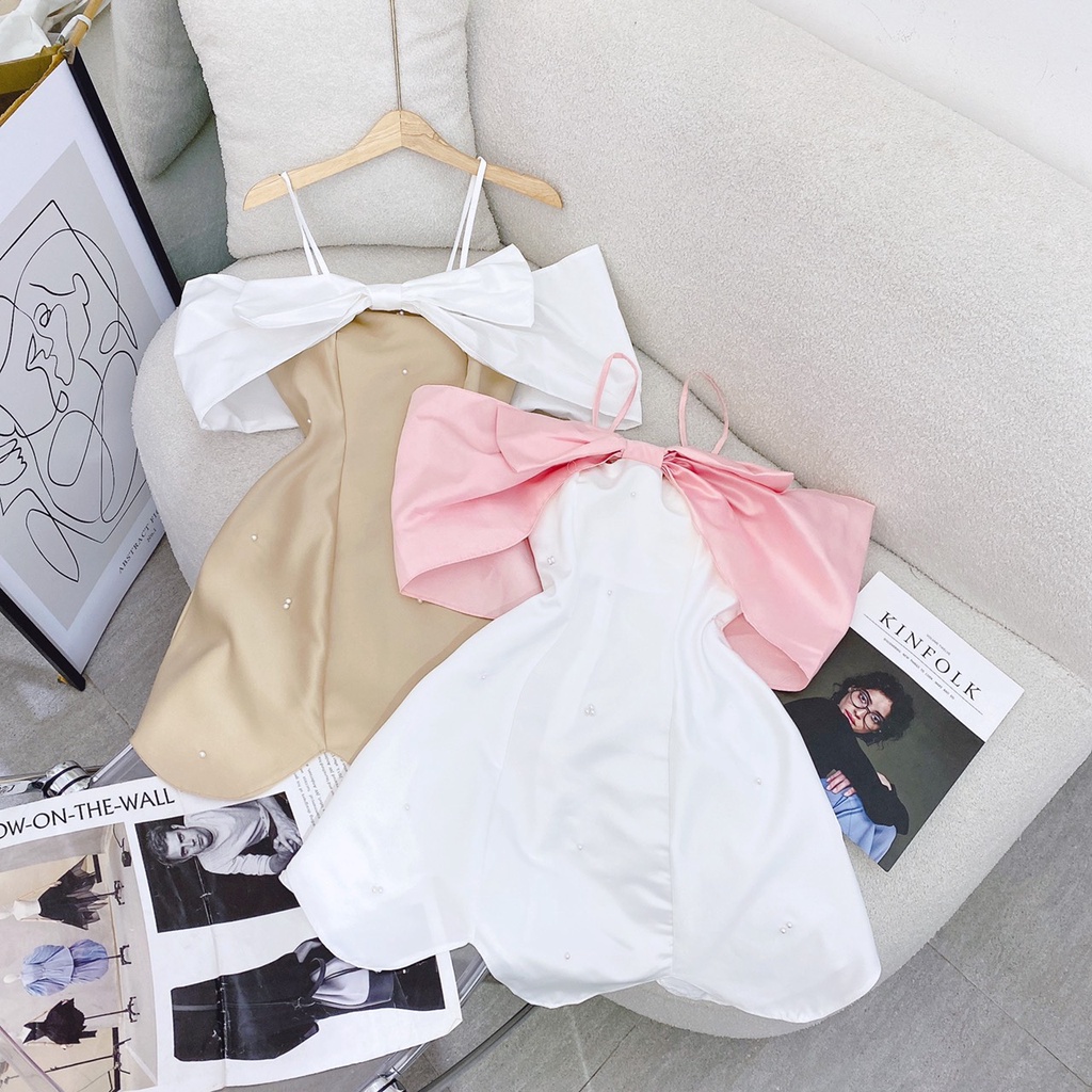 ĐẦM NƠ NGỰC TO 2 DÂY PHỐI MÀU ĐÍNH HẠT