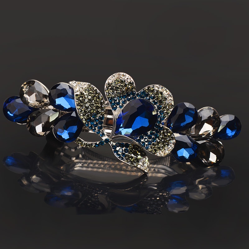 Kẹp Tóc Hình Hoa Đính Kim Cương Giả