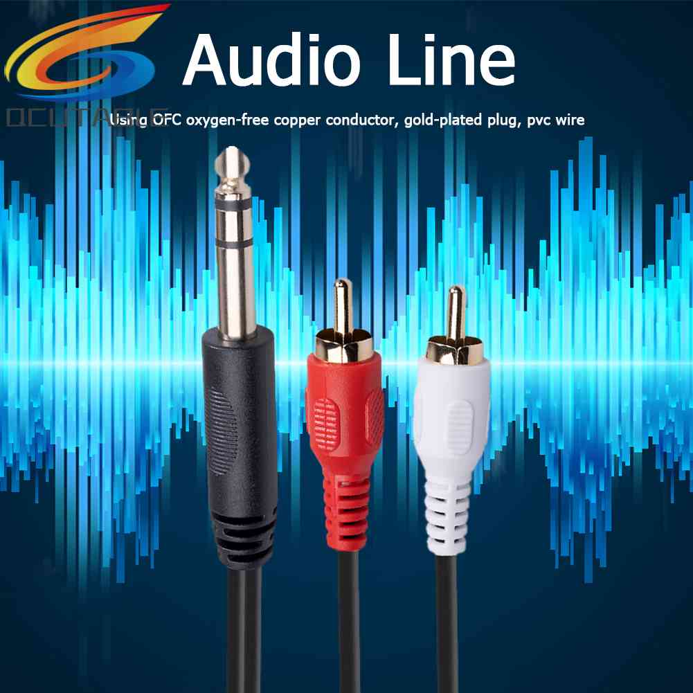 Cáp Âm Thanh 2 RCA Sang 1 / 4 inch 6.35mm TRS 1.5m / 4.9ft
