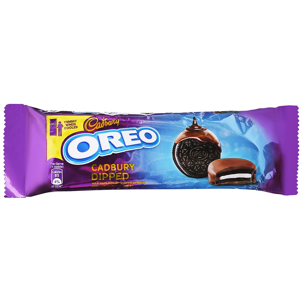 Bánh quy Oreo vỏ socola kẹp kem vị vani phủ socola sữa gói 50g