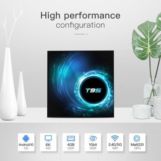 Smart TV Box / Android T95 TV Box 2 + 16G wifi băng tần kép, Bluetooth 5.0, độ phân giải 6K rõ nét, phiên bản Android 10.0