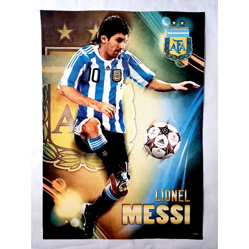 Tấm Áp Phích In Hình Cầu Thủ Bóng Đá Messi Kích Thước 50x70cm