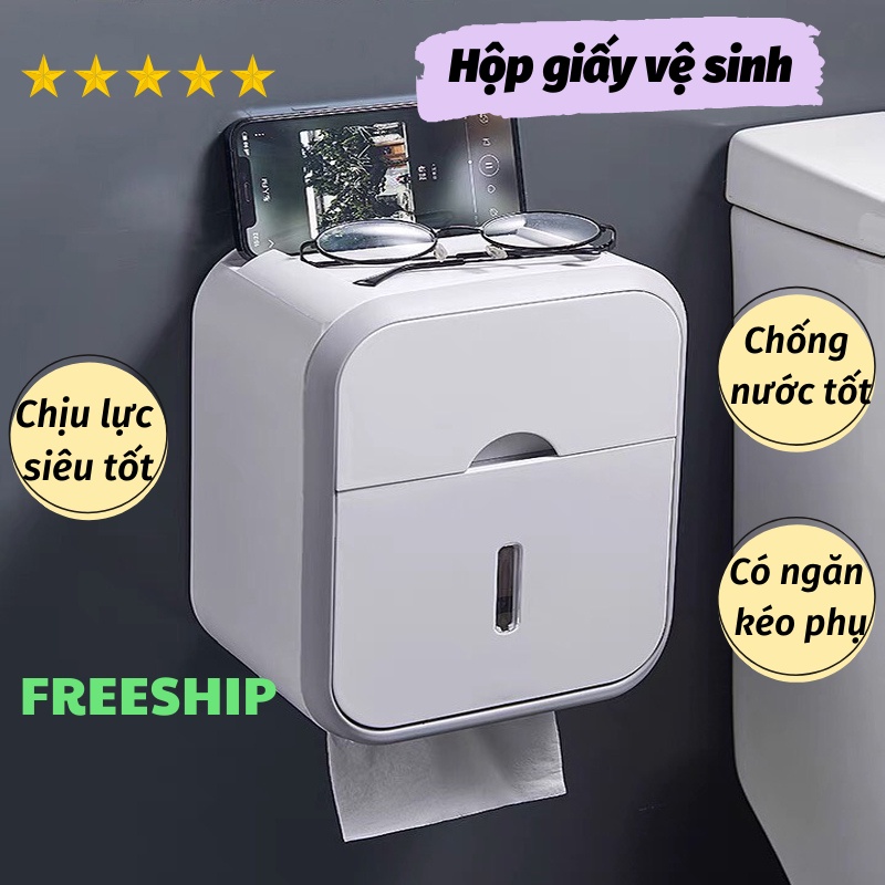 Hộp Đựng Giấy Hộp Giấy Vệ Sinh Có Kệ Để Điện Thoại KHO GIA DỤNG TRẦN PHÚ